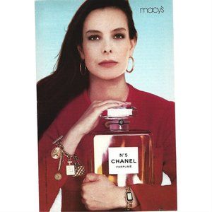 Chanel Perfume No 5 Macys Jewelry Fashion 1980s Vintage Print Ad 8 inch Tall